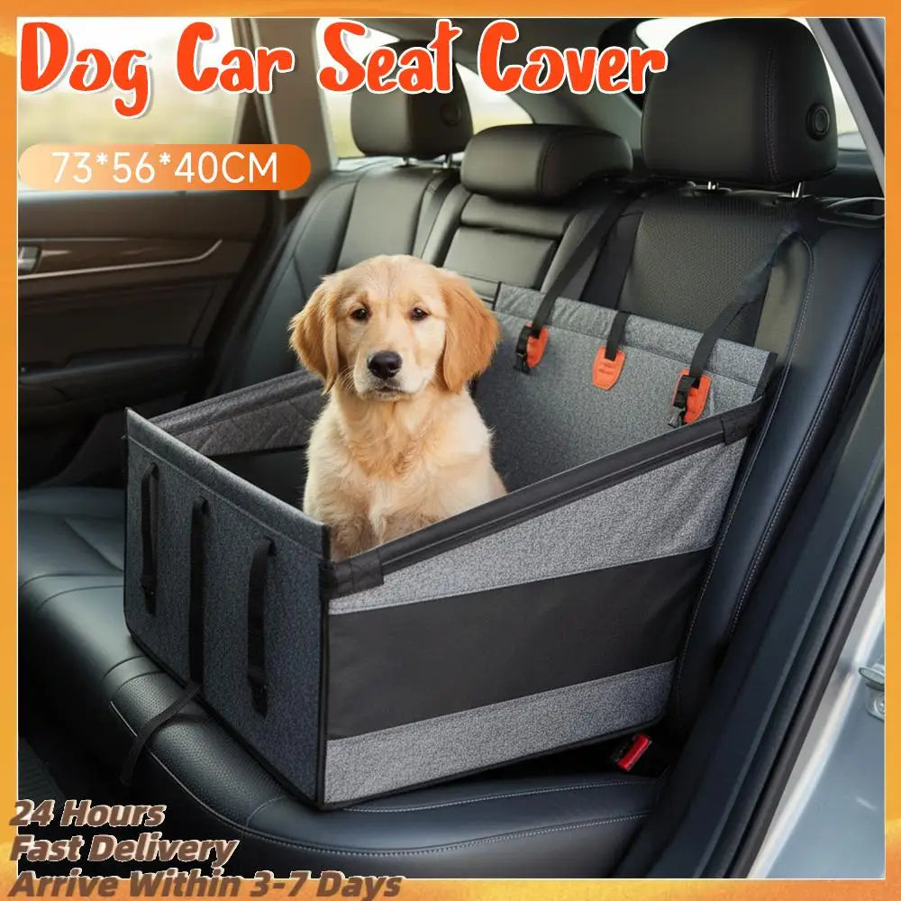 Dog Car Seat Hard Bottom Back Seat Extender with Removable Blanket Non-Slip Dog Car Hammock Turn into Soft Pet Travel Bed